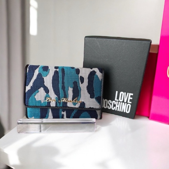 Love moschino wallet leopard blue velvet - Picture 1 of 7